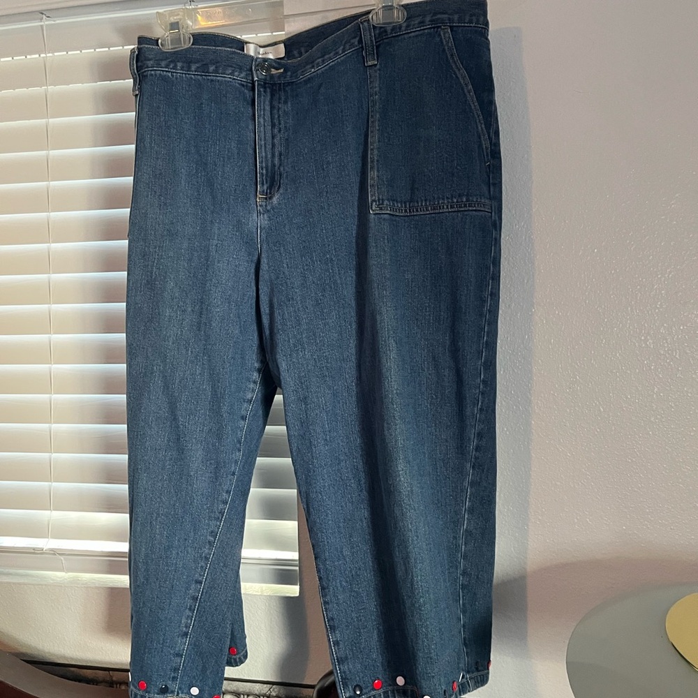 CJ Banks Dark Blue Cropped Jeans